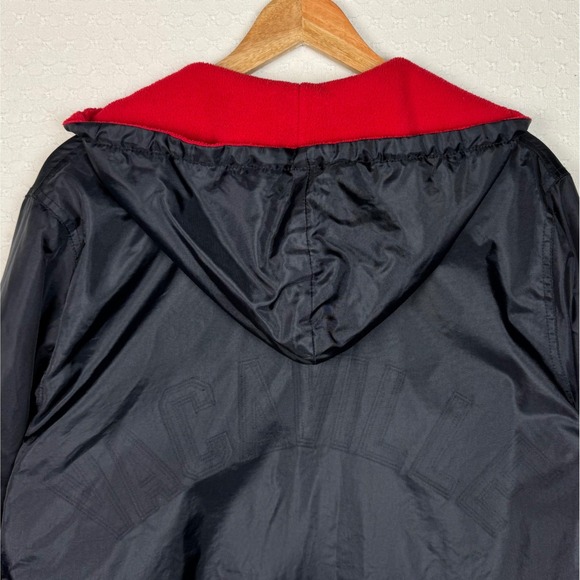 Vintage TruWest Parka Coat Hooded Size S Black Red Lined Vacaville Mia USA Made - Picture 10 of 15